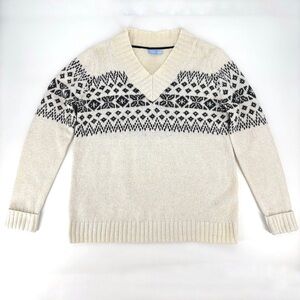 Denver Hayes V-Neck Chest Patterned Long Sleeve Cuffed Sweater, 2XL
